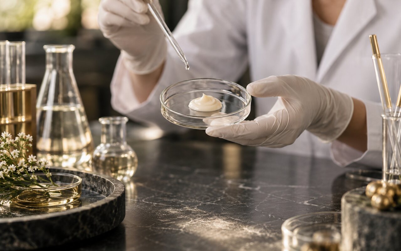 Cercetare cosmetică și conservarea formulelor într-un laborator